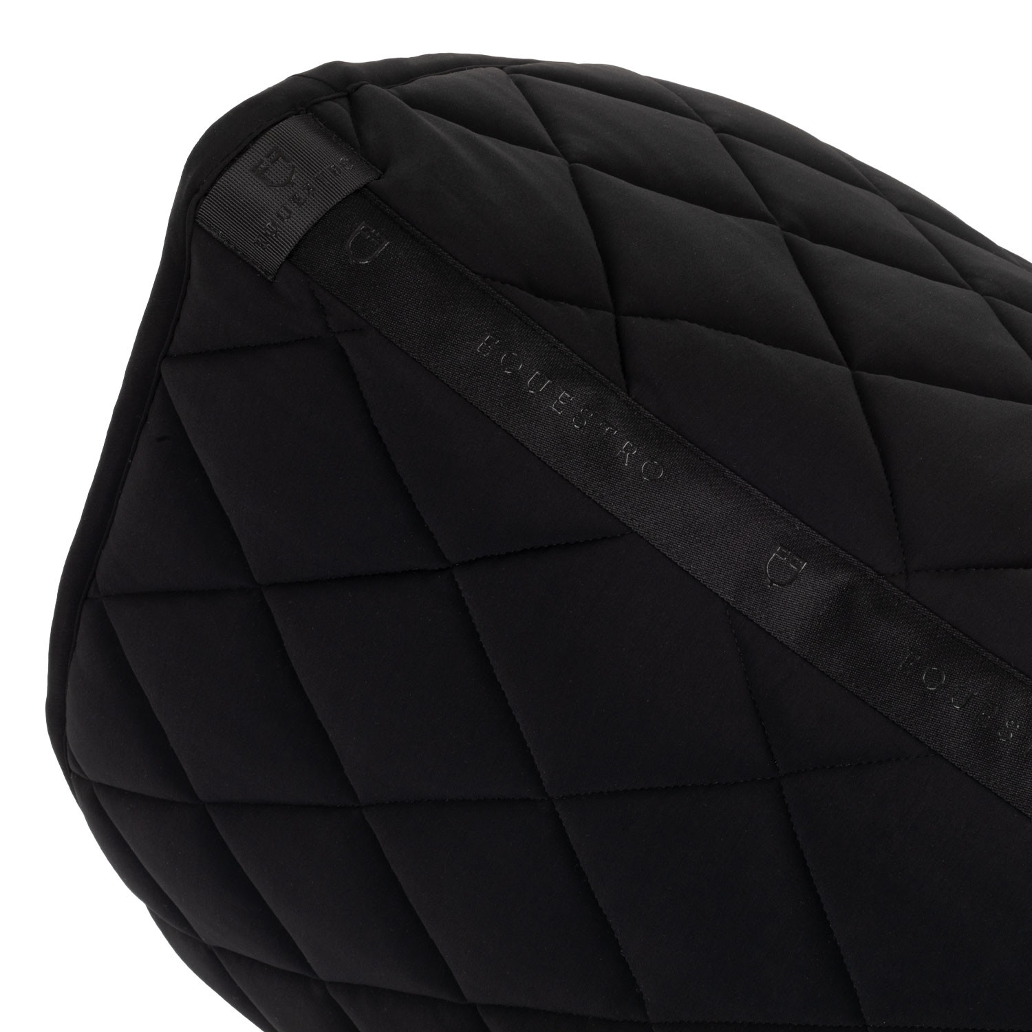 Almofada de sela de dressage Equestro com logótipo em strass Preto