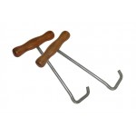 Tira-botas com gancho e cabo de madeira