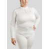 Polo de Montaria Briella de mangas compridas cristal Rose gold Curve feminino - Branco