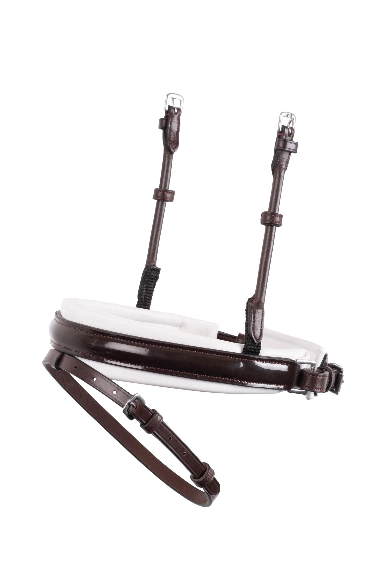 Narigueira combinada Montar Deluxe contorno contrastante couro ECO Castanho