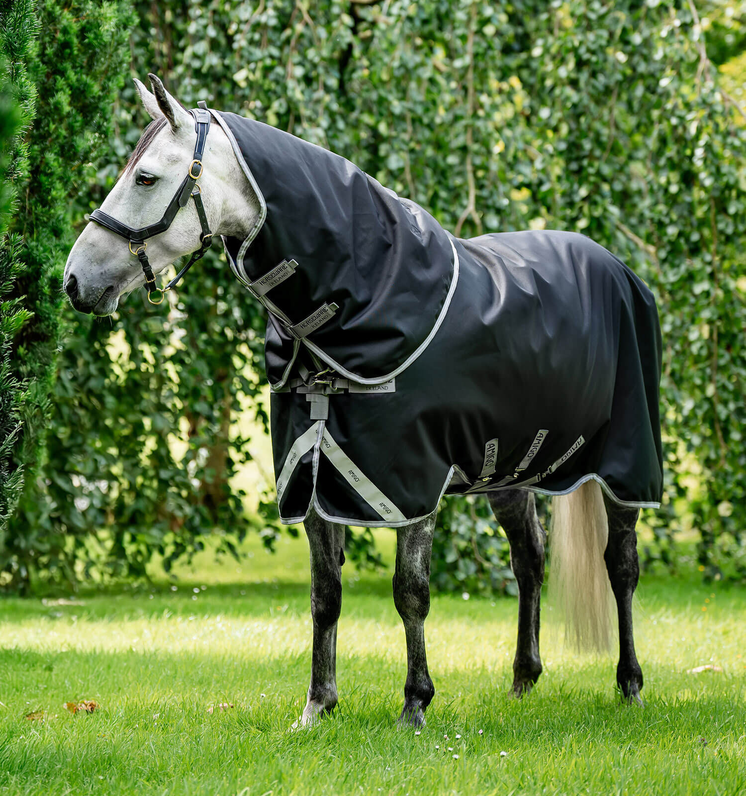 Capa Horseware Amigo® Bravo 12 Plus 250g 1200D Preto Capa Horseware Amigo® Bravo 12 Plus 250g 1200D Preto