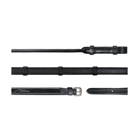 Rendas de embocadura Dy'on coleção dressage couro redondo Todo Couro Com 7 Paradores 5/8"