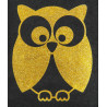 Aplique termocolante coruja HKM - Ou flex moda glitter