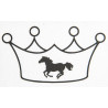 Emblema termocolante coroa e cavalo HKM - Preto ps filme
