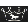 Emblema termocolante coroa e cavalo HKM - Branco