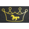 Emblema termocolante coroa e cavalo HKM - Ou flex moda glitter