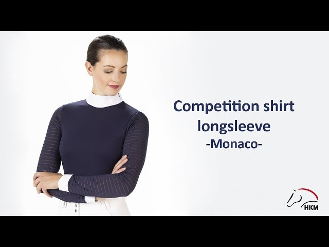Polo de competição Monaco de mangas compridas HKM Azul escuro Polo de competição Monaco de mangas compridas HKM Azul escuro