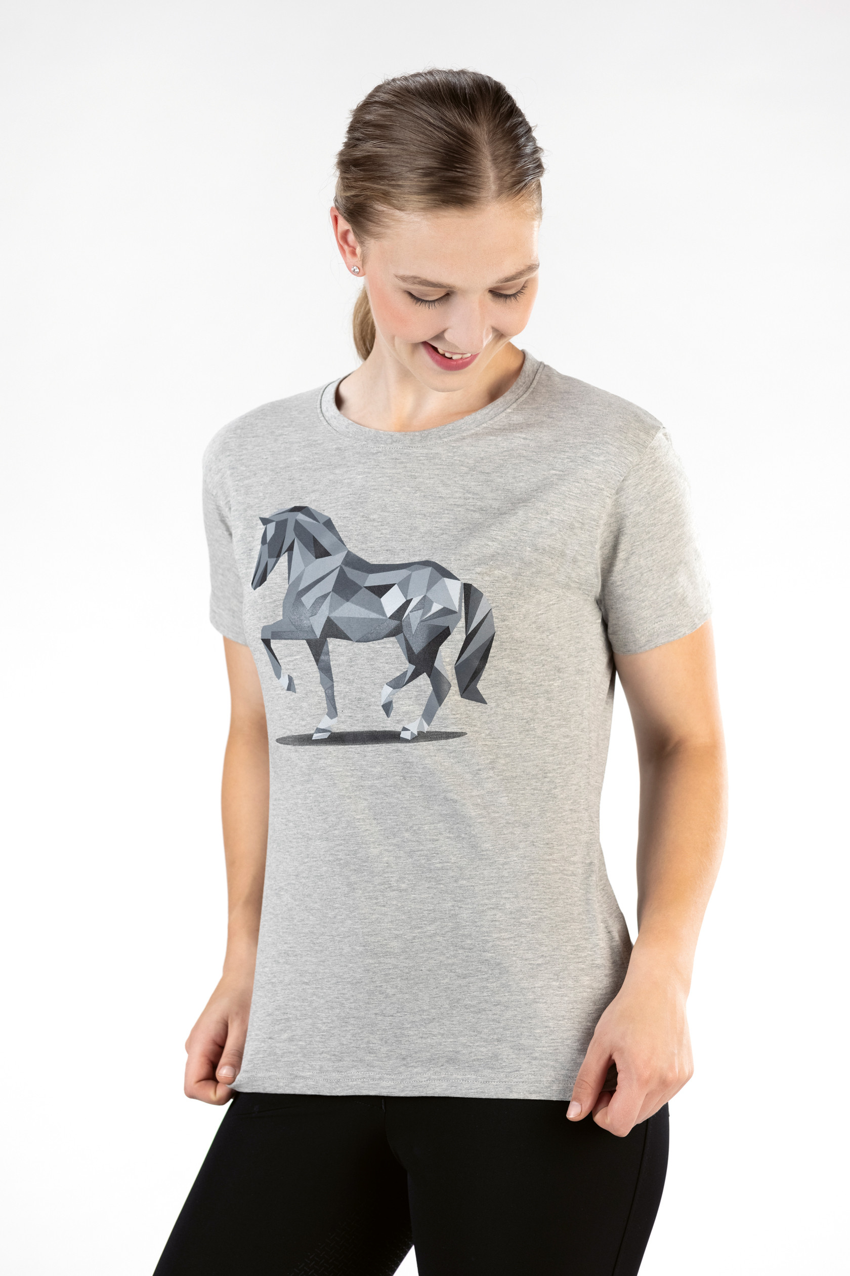Camiseta Gráfica Cavalo HKM Cinza claro / mescla Cinzento