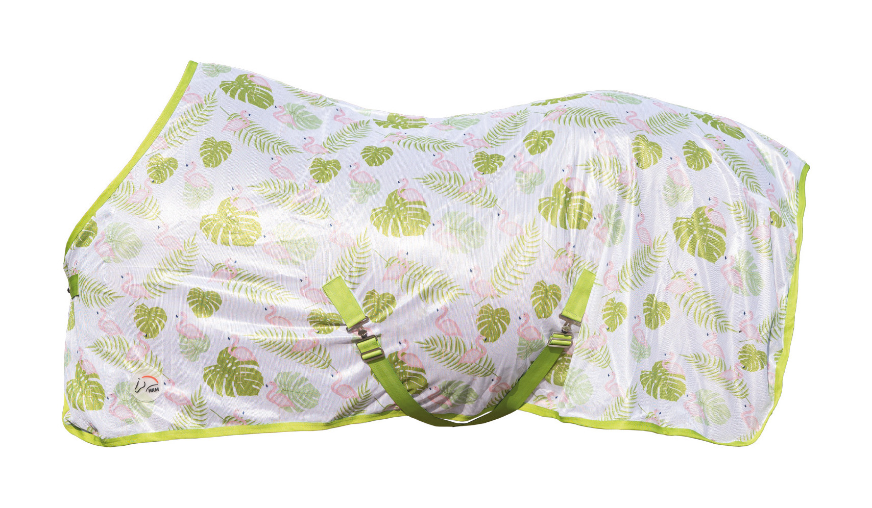 Capa anti-moscas HKM Flamingo Verde / rosa chiclete