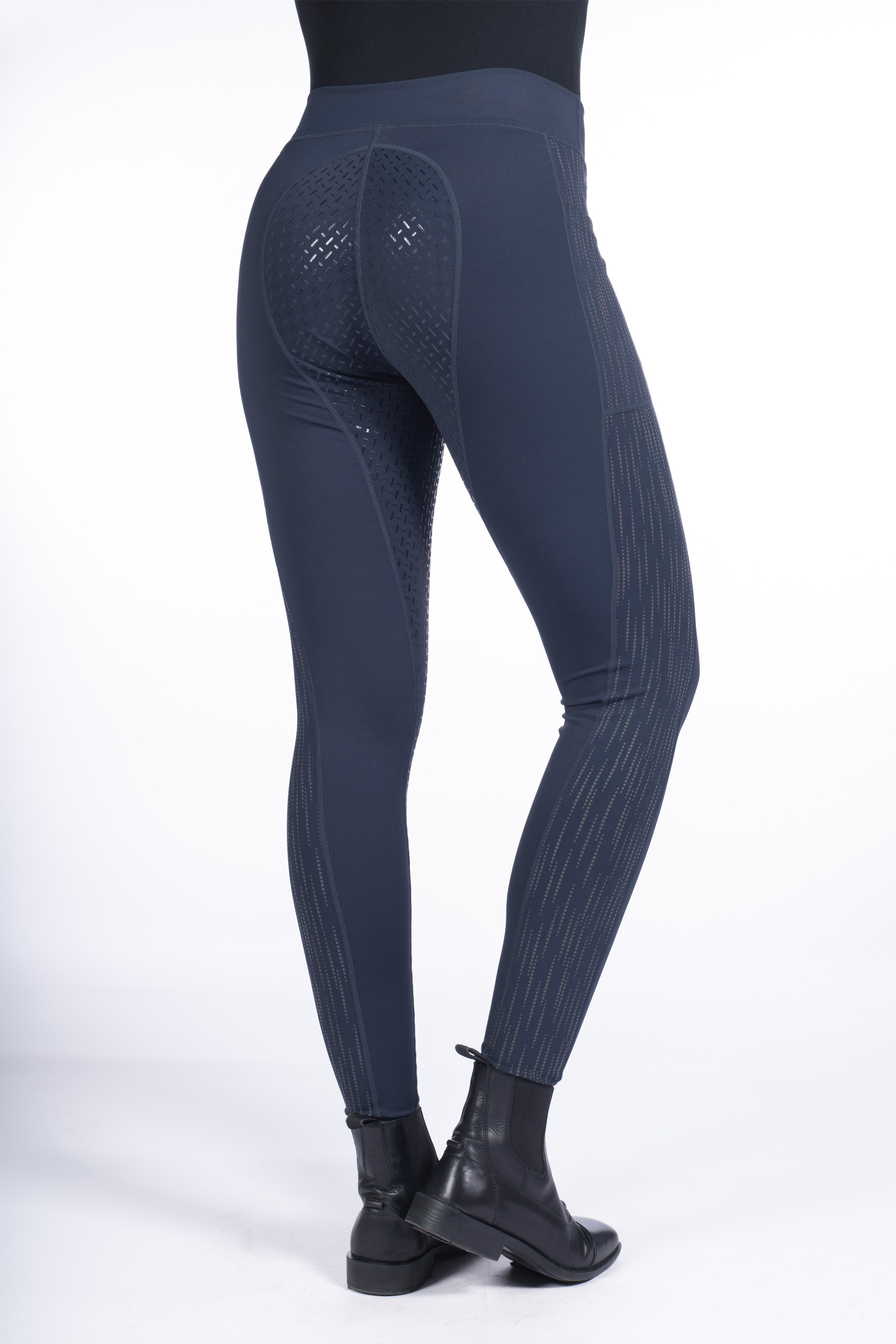Legging Flow Reflective com fundo integral em silicone HKM Azul escuro