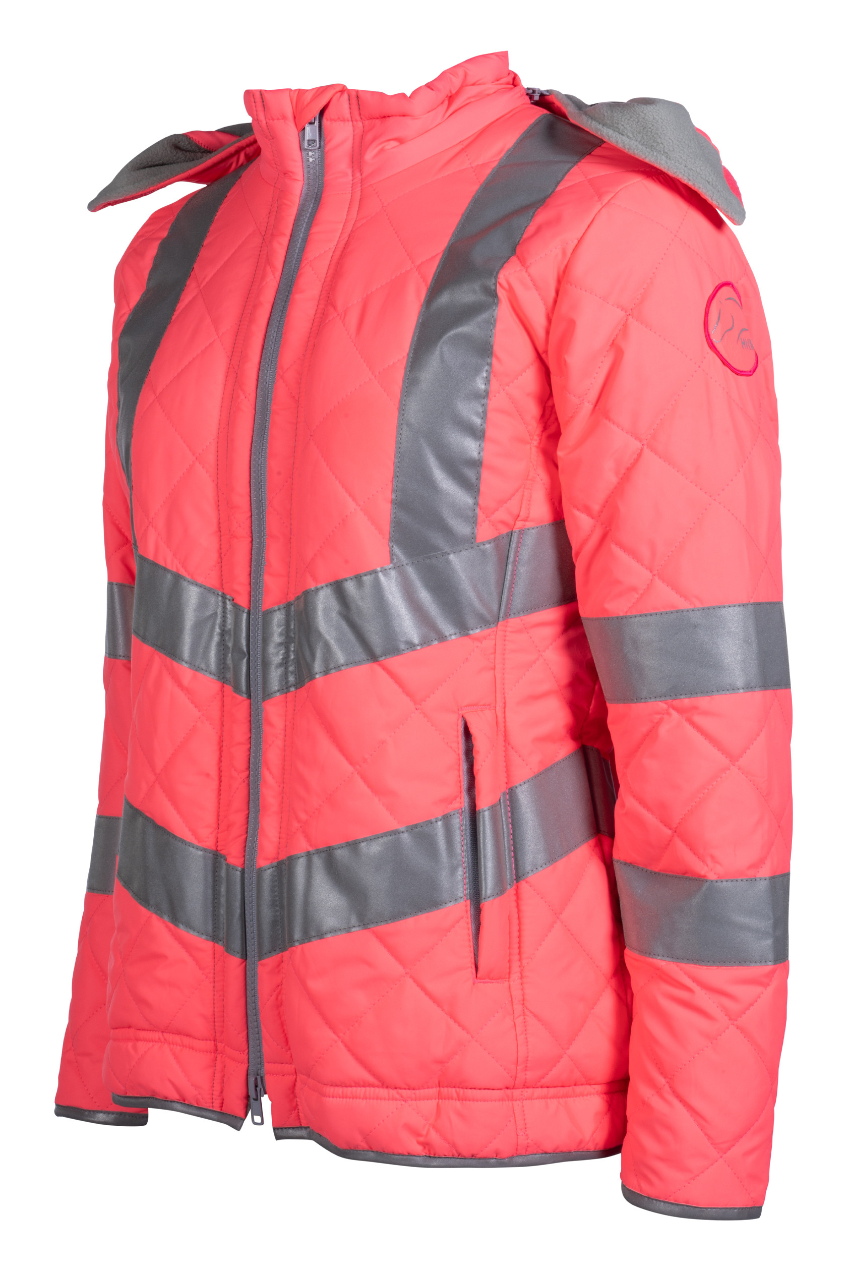 Casaco feminino Reflective HKM Rosa néon