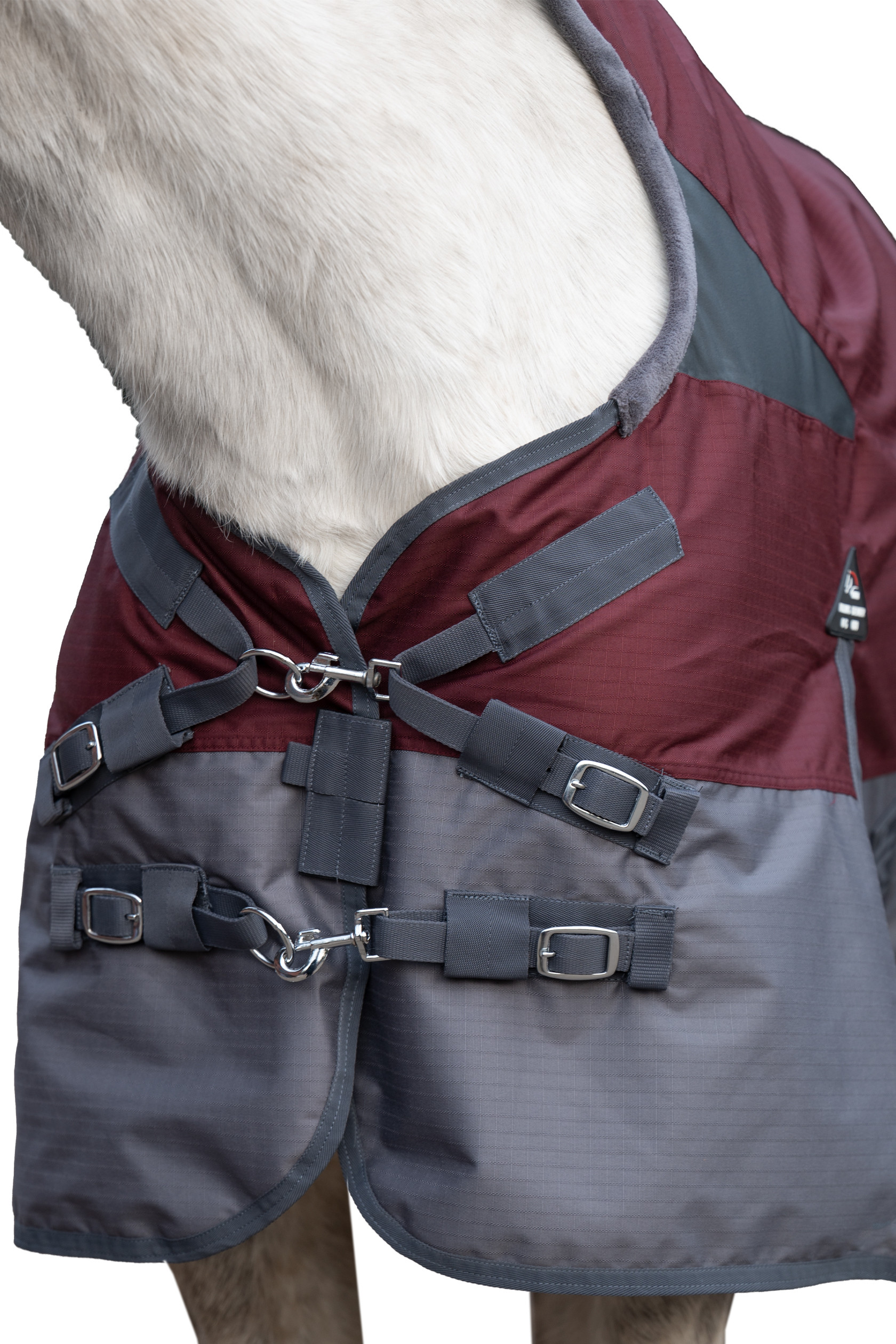 Cobertura highneck HKM Yukon 600D forrada com lã polar Vermelho escuro / cinza