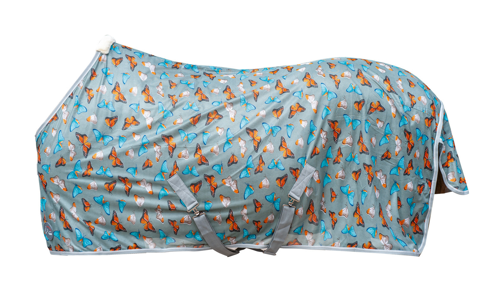 Capa anti-moscas HKM Butterfly Cinza claro Cinzento