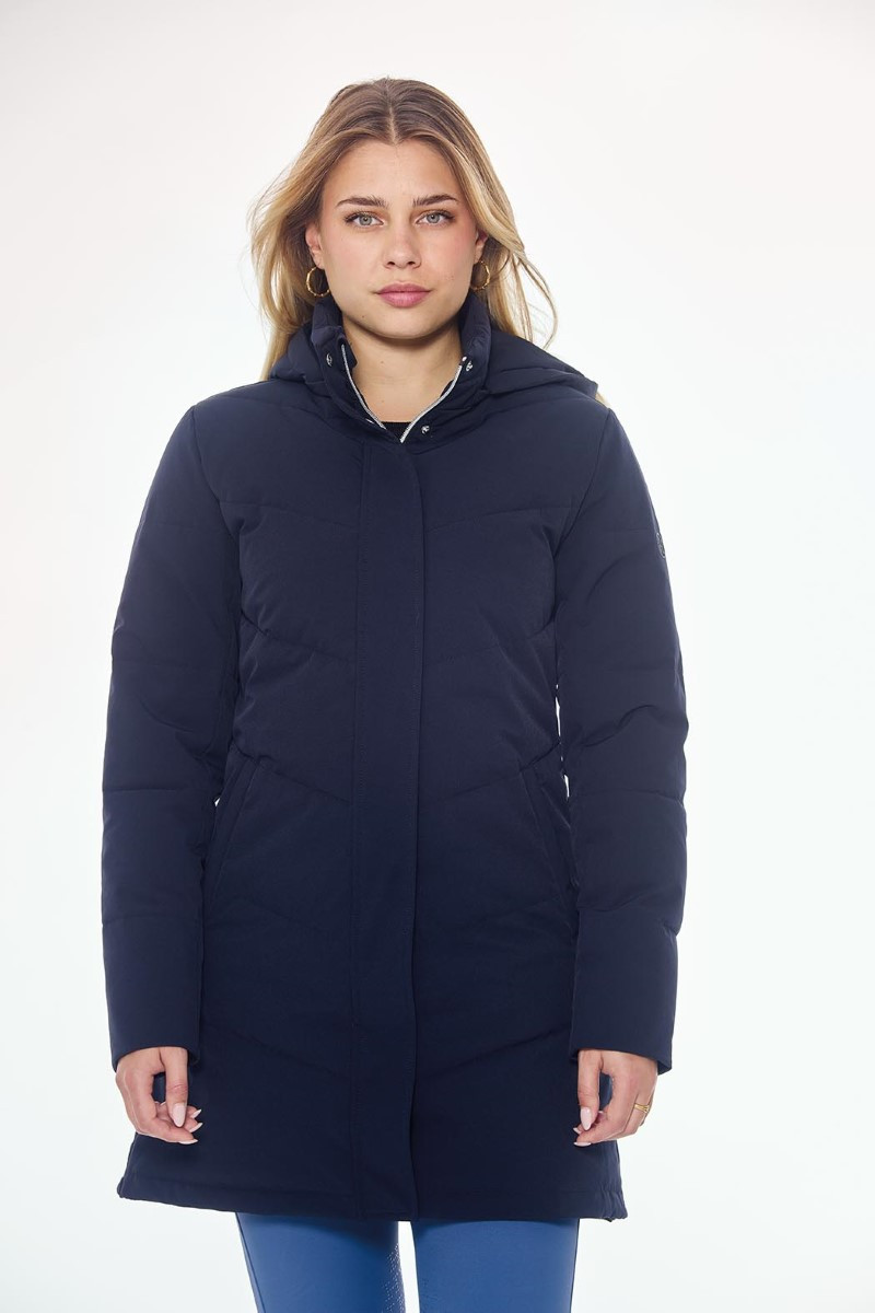 Parka longa Harcour Pich feminina Marinho Azul-marinho