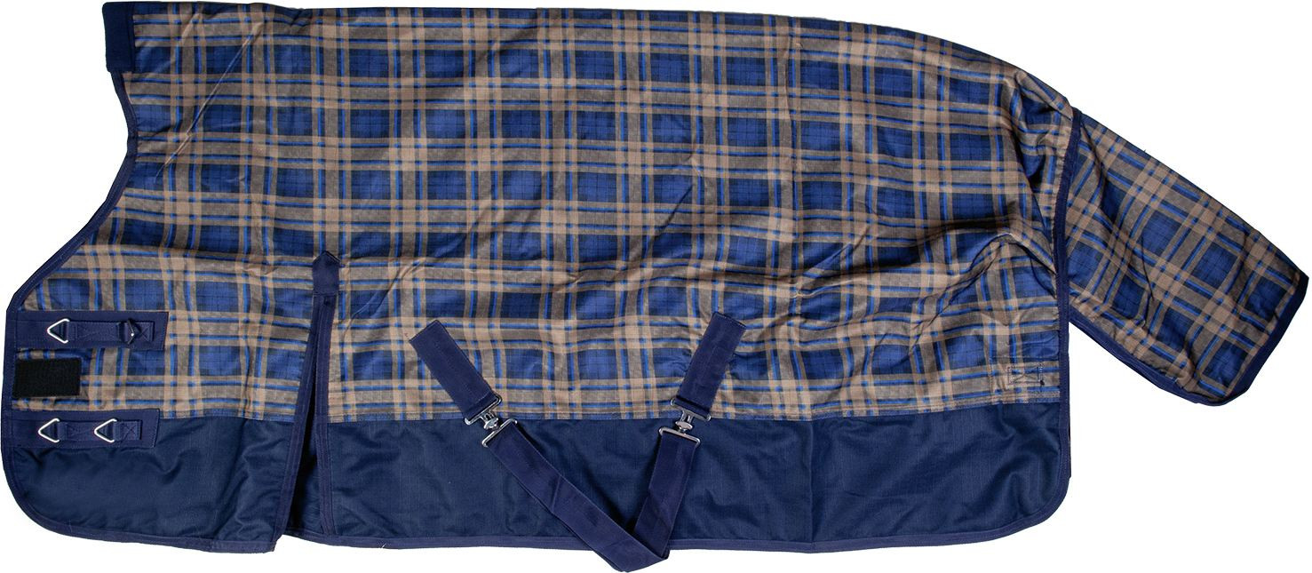 Cobertura highneck Providence check1200D 300g Azul escuro / xadrez marrom