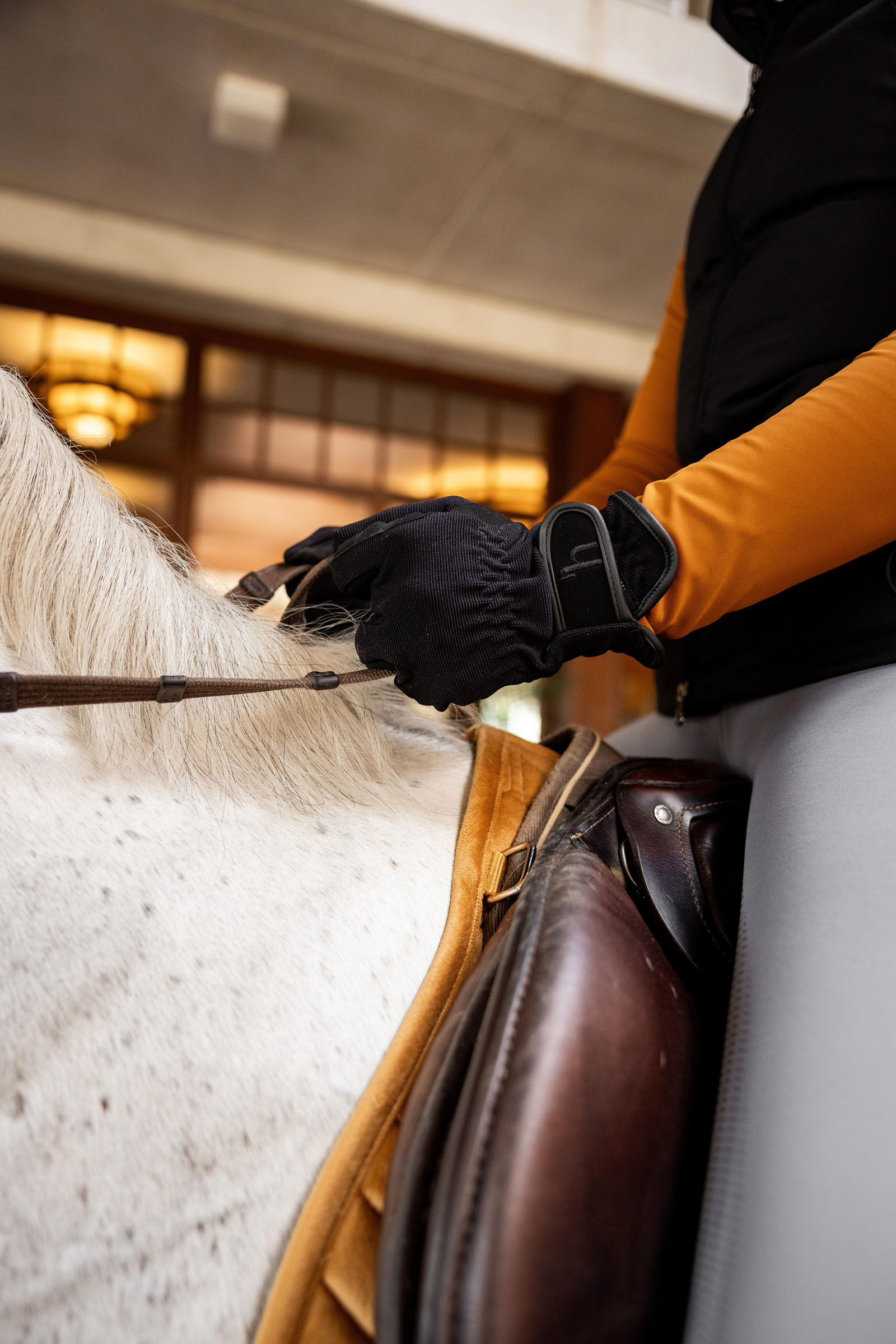 Luvas de cavaleiro multi-stretch Preto