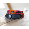 Coleira para cão Polo HFI - Preto / laranja / rosa
