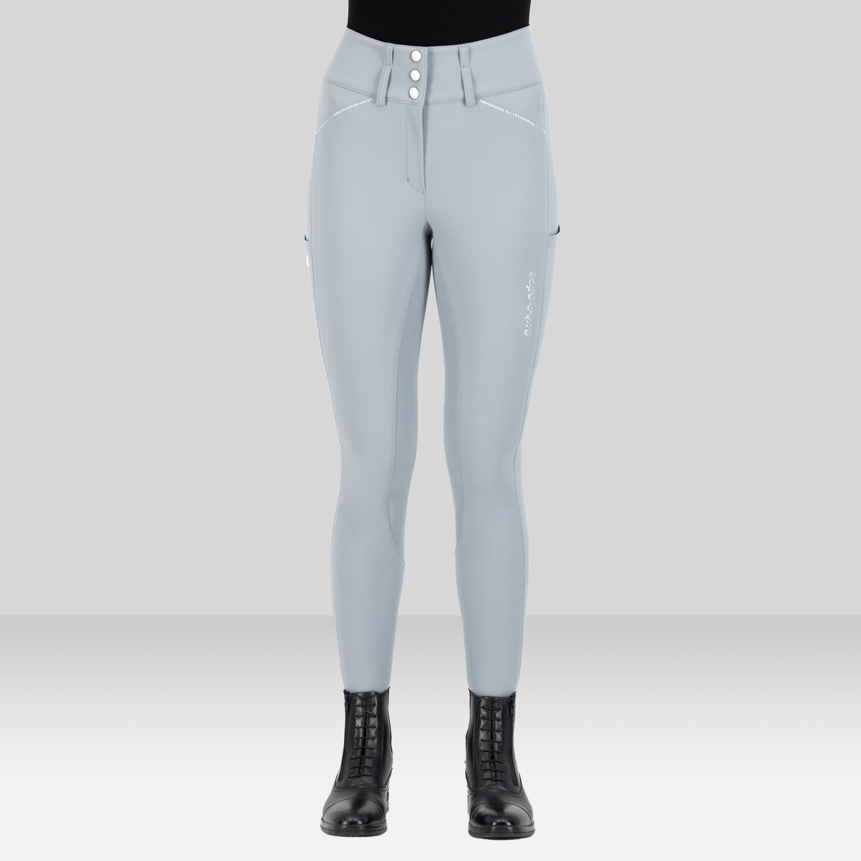 Calça de equitação Euro-Star Aurelia Grip Connect Full Noite Azul-marinho