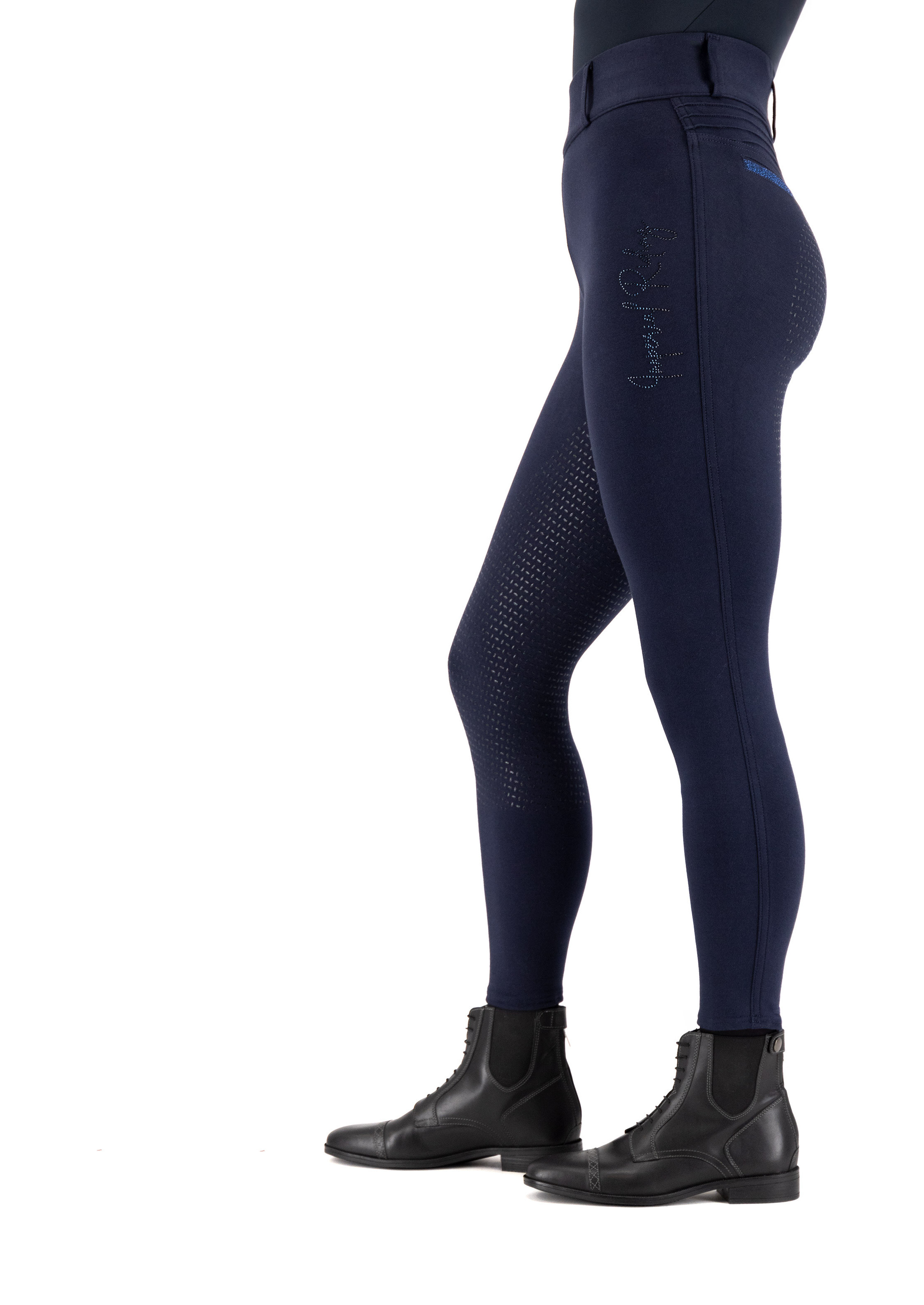 Legging de equitação Imperial Riding Comfi Sparks inverno FullGrip feminino Safira Azul