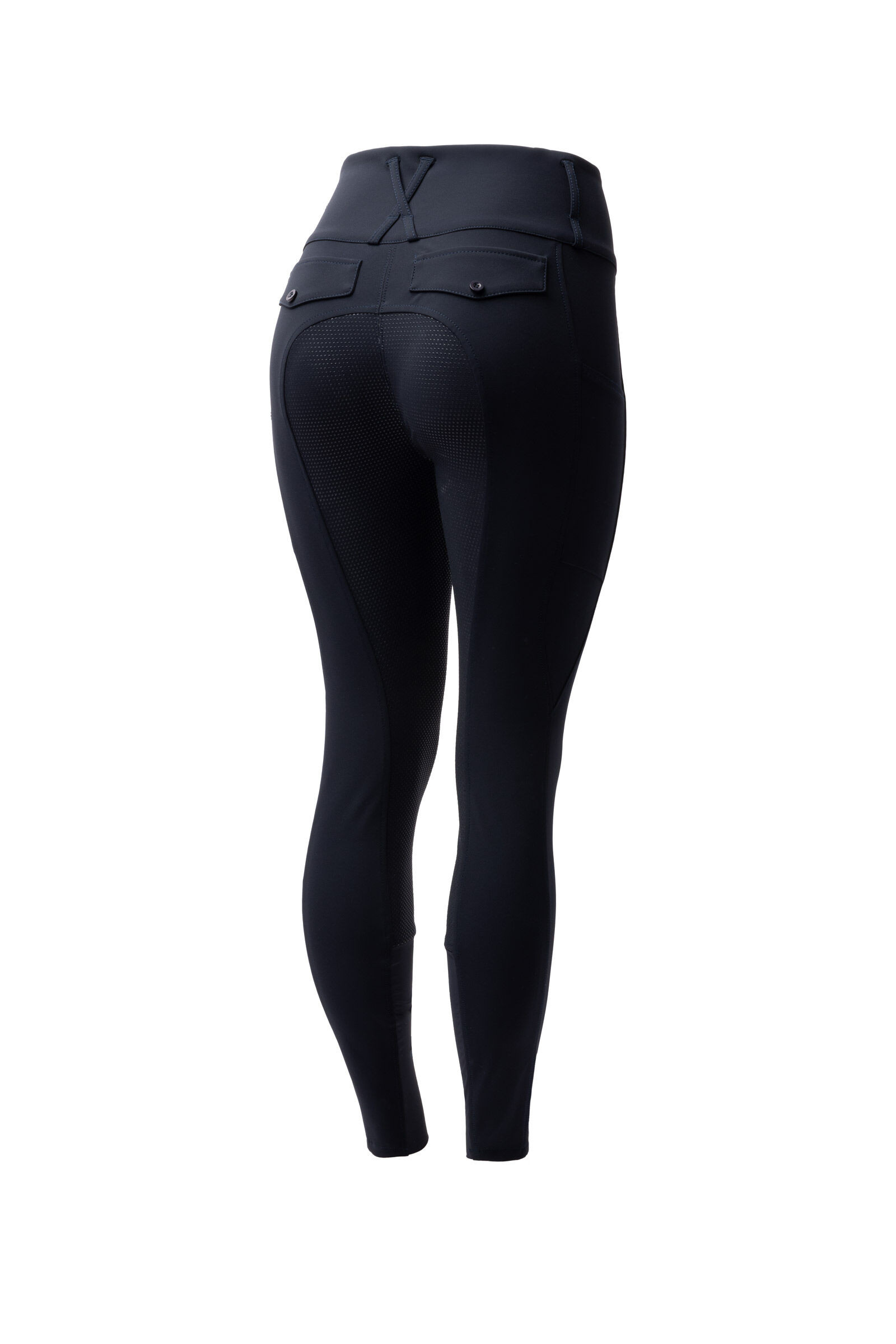 Calça de equitação Horze Leonie com grip integral feminina Marinho escuro Azul Calça de equitação Horze Leonie com grip integral feminina Marinho escuro Azul