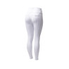 Calça de equitação Horze Leonie com grip integral feminina - Branco brilhante