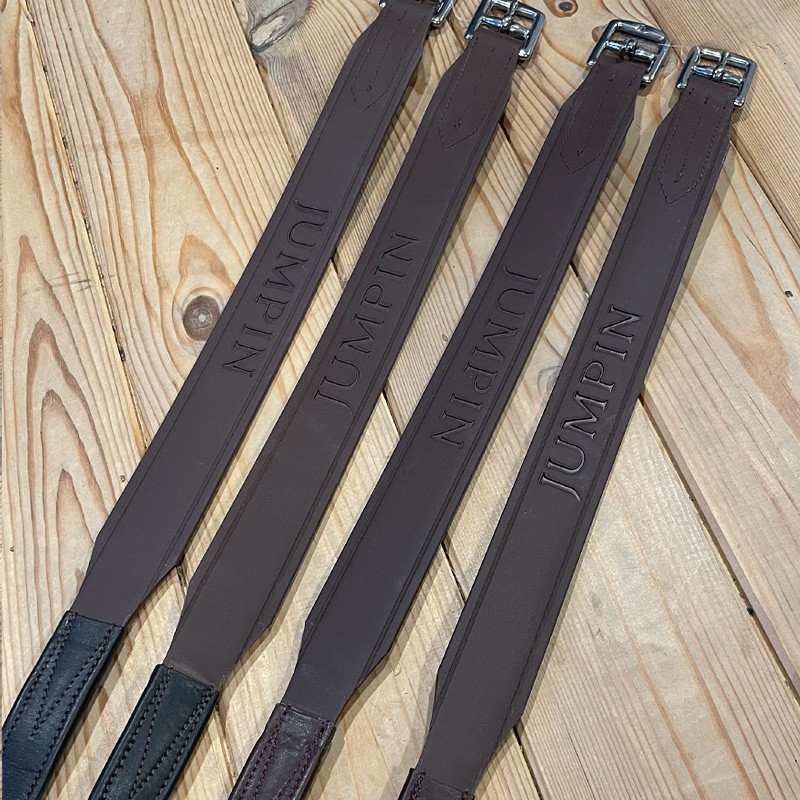 Etrivières Jump'In couro e biothane Havana Castanho