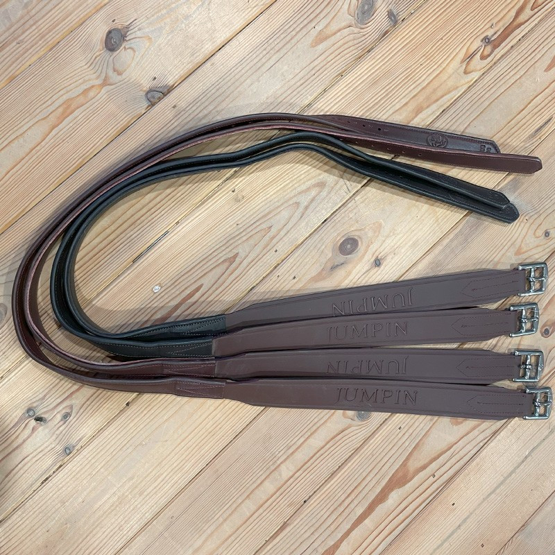 Etrivières Jump'In couro e biothane Havana Castanho