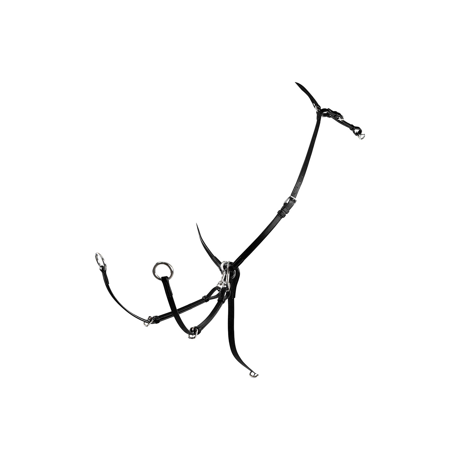 Peitoral de couro ajustável Equestro Castanho escuro