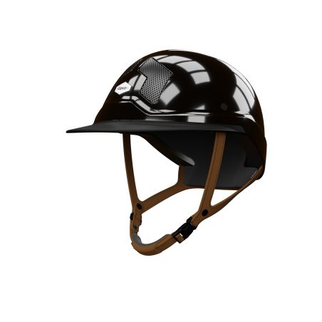 Capacete Flex-on Armet preto viseira Mista Star jugular marrom
