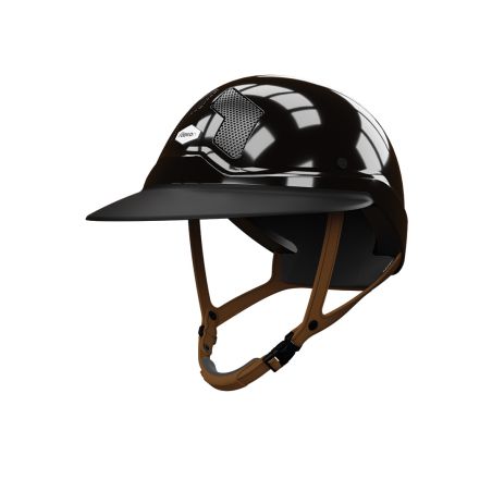 Capacete Flex-on Armet preto, viseira Angel Star, jugular marrom