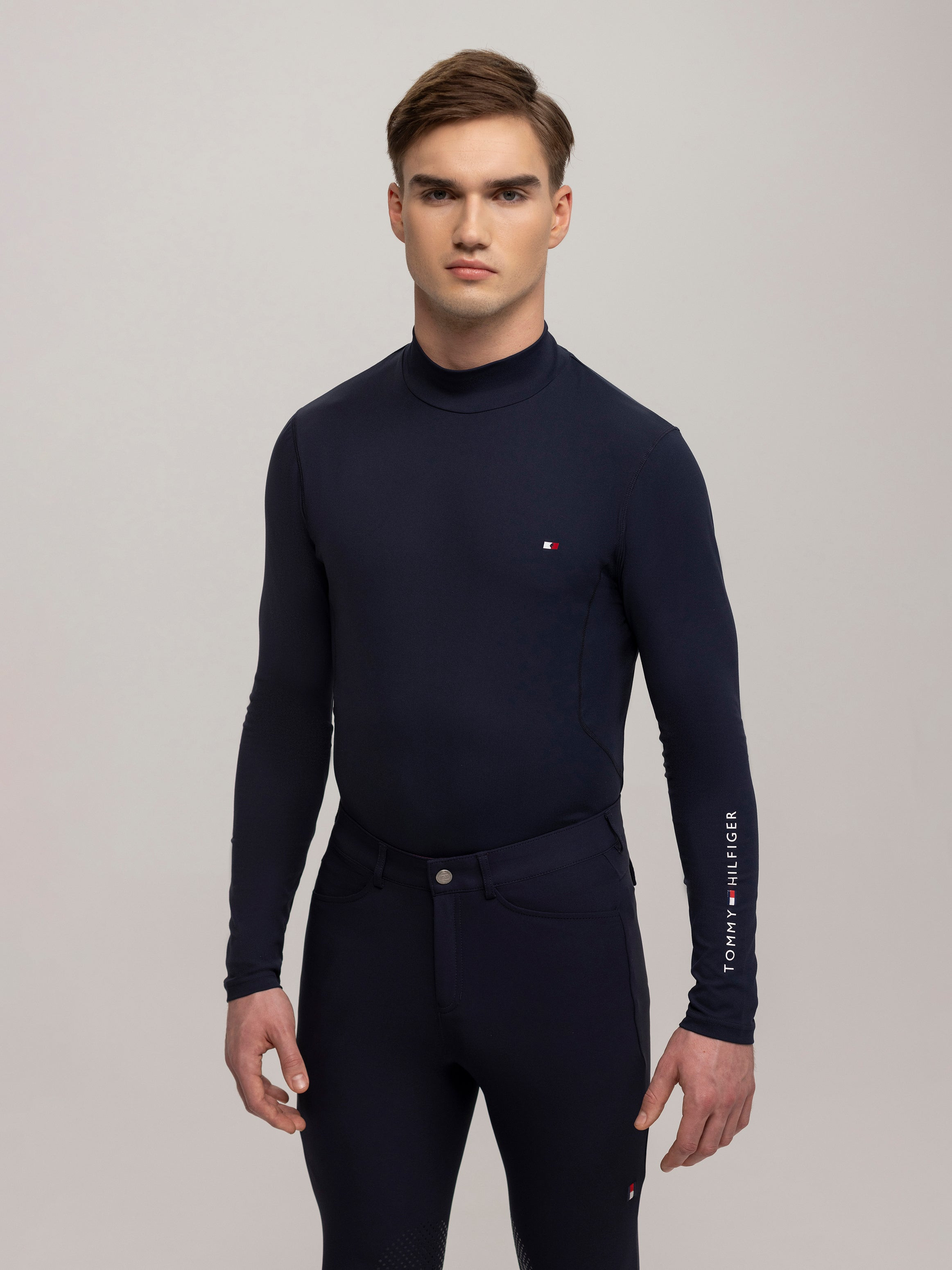 Baselayer com gola Tommy Hilfiger Equestrian Phoenix masculino Azul-marinho