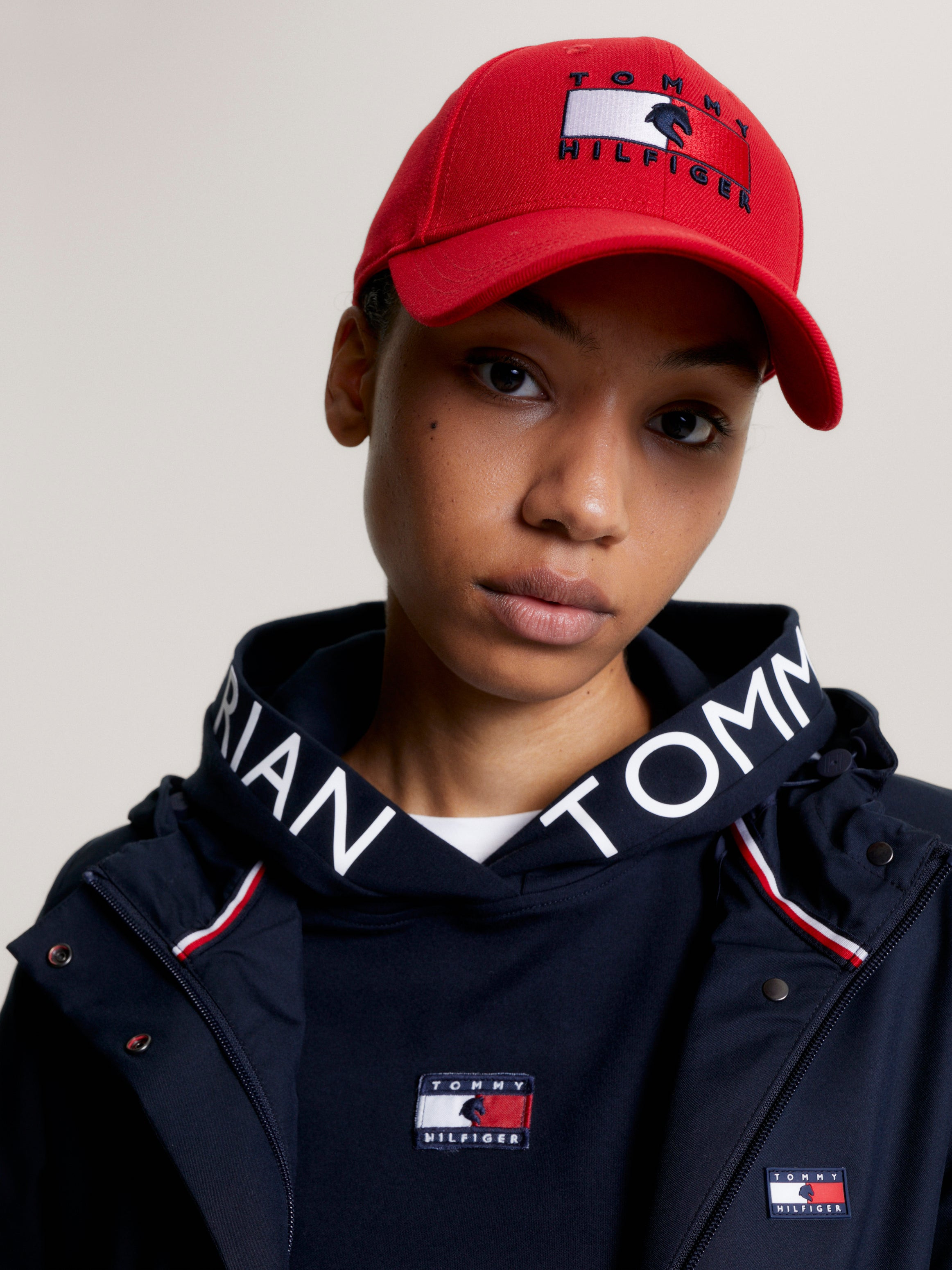 Boné impermeável Tommy Hilfiger Equestrian Montreal Vermelho feroz