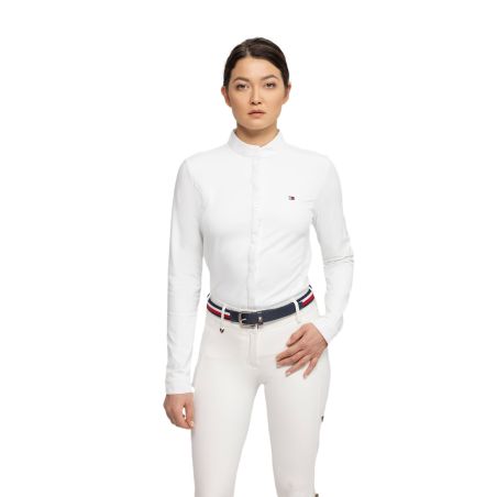 Camisa de concurso Tommy Hilfiger Equestrian Charlotte de mangas compridas feminina