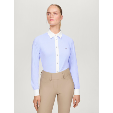 Camisa Tommy Hilfiger Equestrian Essex Stretch Oxford de manga comprida feminina