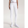 Calça Tommy Hilfiger Equestrian Geneva com grip nos joelhos para mulher - Branco