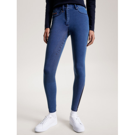 Calça Tommy Hilfiger Equestrian Queens Denim feminina full grip