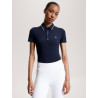 Polo Tommy Hilfiger Equestrian Harlem de manga curta feminino - Azul-marinho