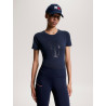 T-shirt Tommy Hilfiger Equestrian Manhattan de mangas curtas para mulher - Azul-marinho