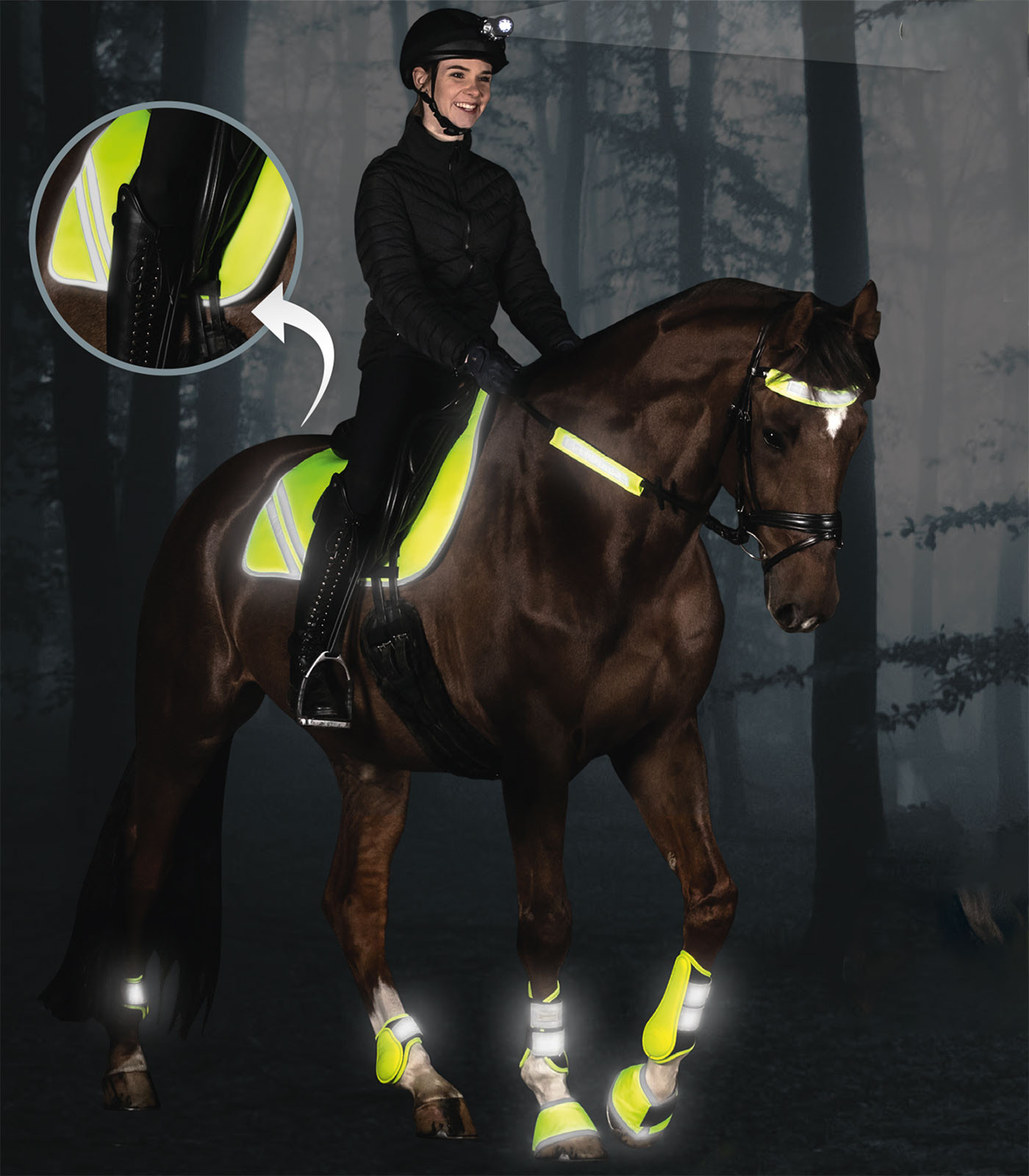 Almofada de sela Waldhausen Reflex Neon amarelo