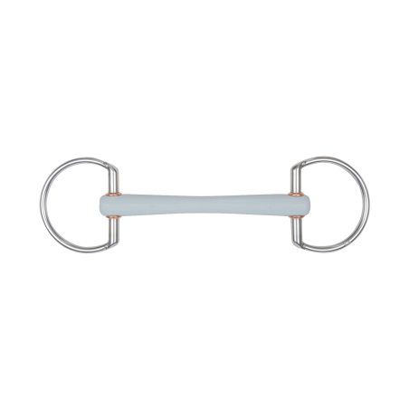 Mordida de bridão Beris com azeitonas, barra de conforto fina e anel de 6 cm