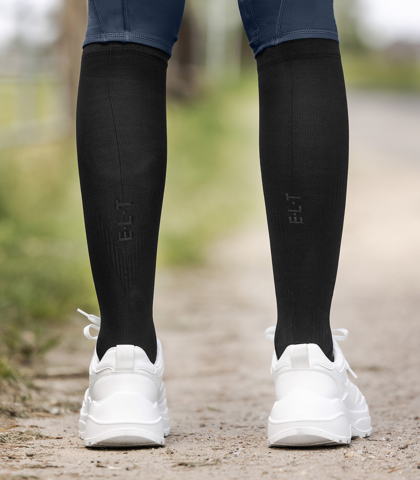 Meias de equitação ELT com efeito de compressão Preto
