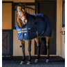 Cobertura de estábulo Horseware Rhino 350g VL - Preto / cinza titânio / azul clássico