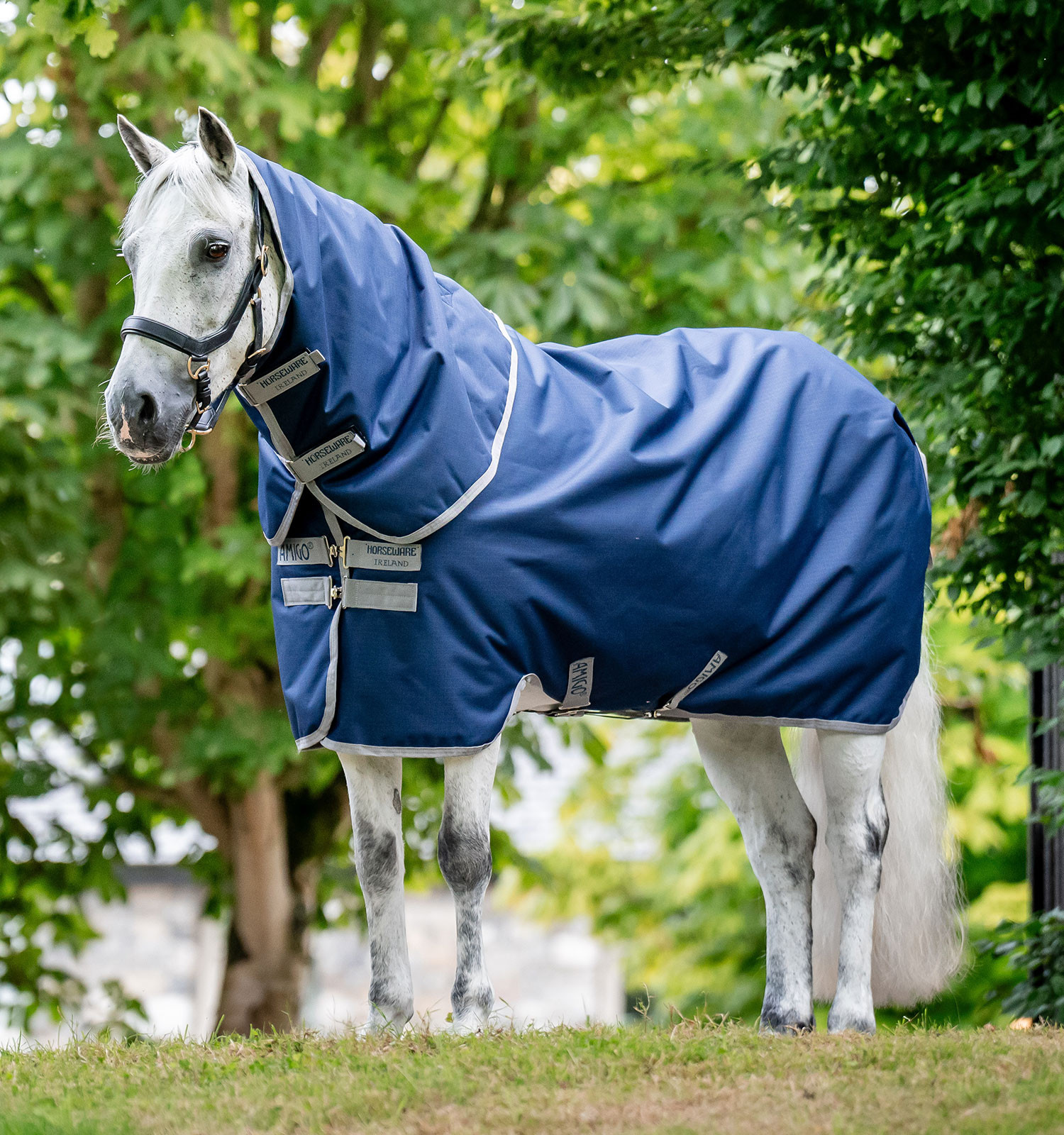 Capa Amigo Ripstop Horseware 900D Plus Turnout 100g Marinho / cinza titânio Azul-marinho Capa Amigo Ripstop Horseware 900D Plus Turnout 100g Marinho / cinza titânio Azul-marinho