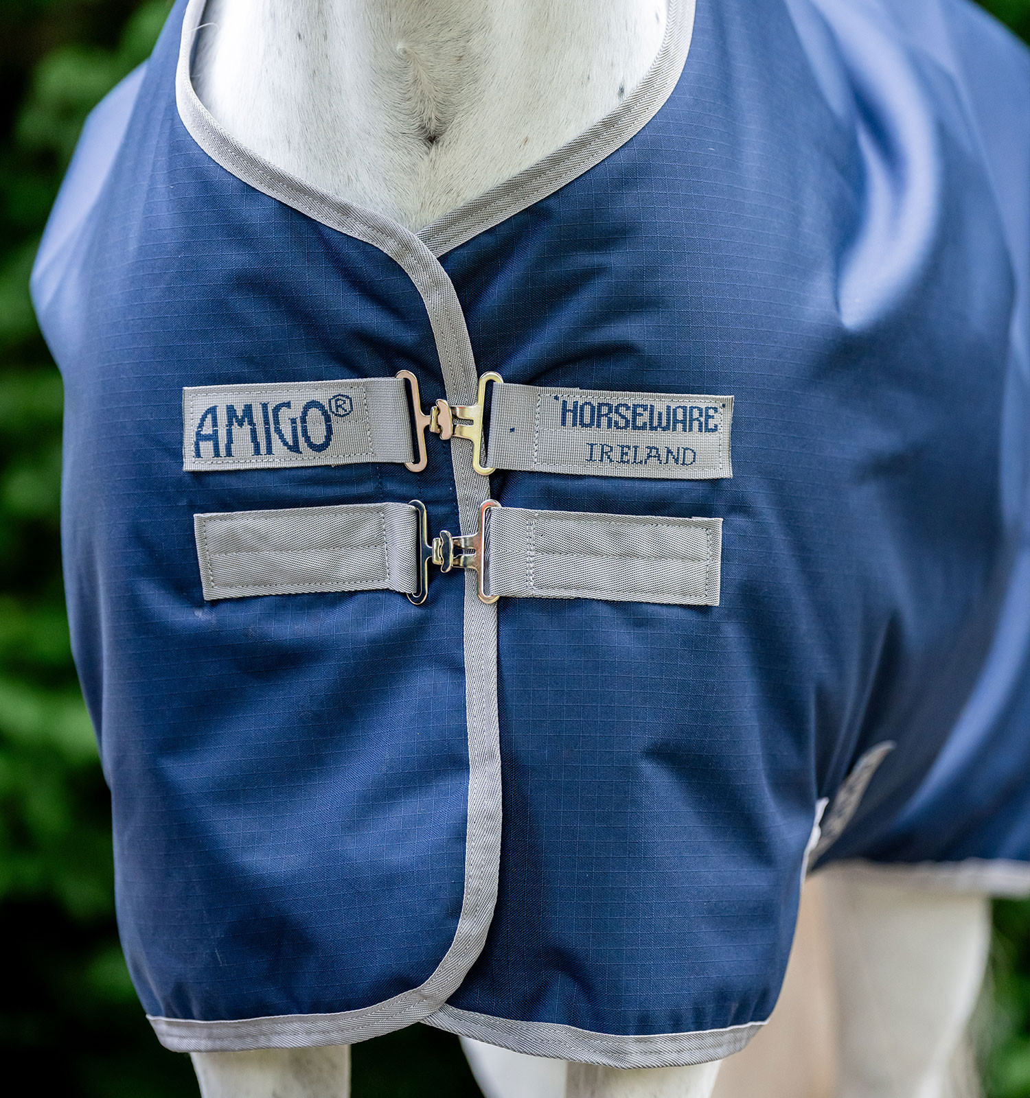 Capa Amigo Ripstop Horseware 900D Turnout forrada com polar 50g Marinho / cinza titânio Azul-marinho