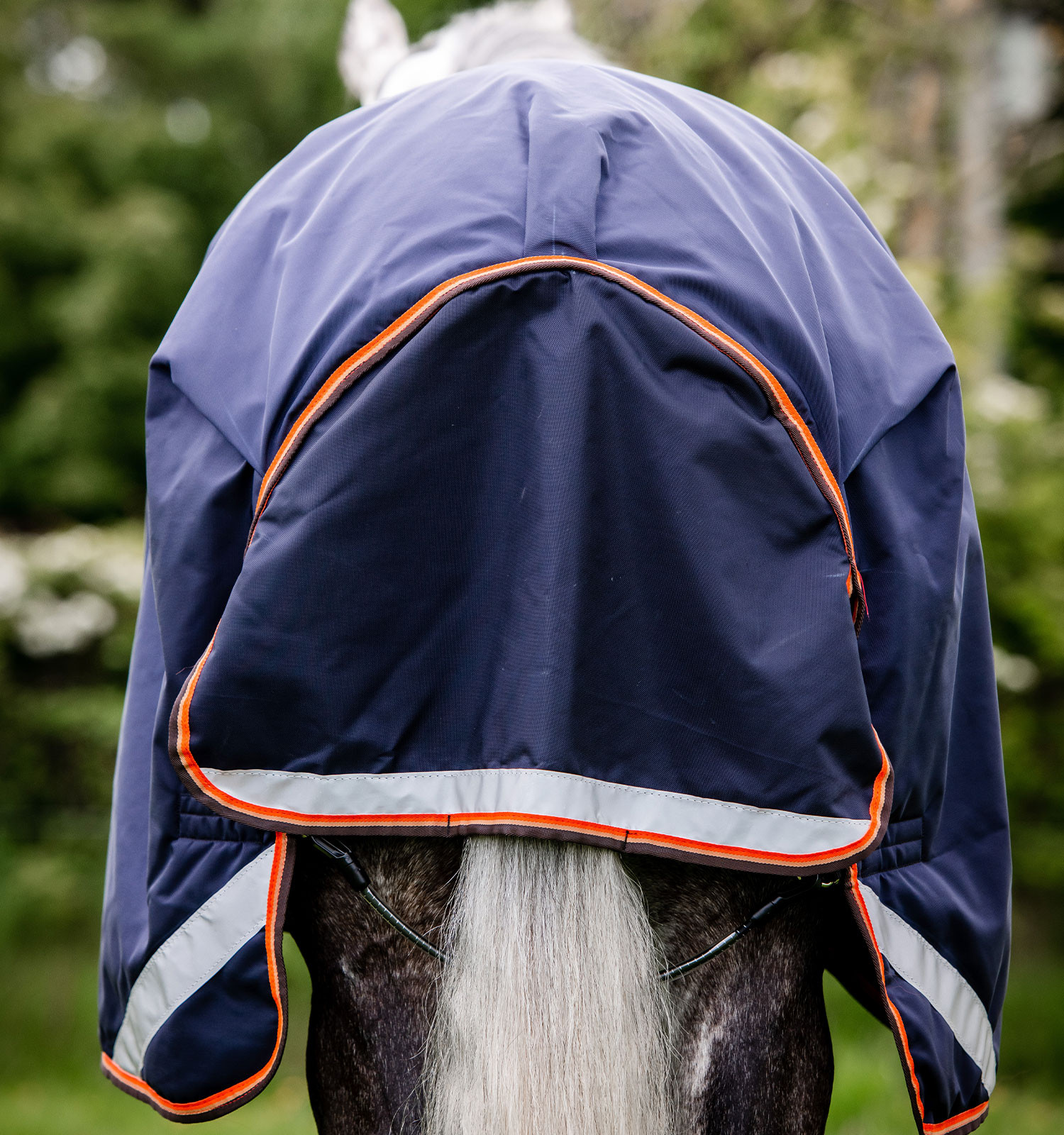 Cobertura Horseware Rambo Original 100g com Arcos para Pernas Marinho / laranja Azul