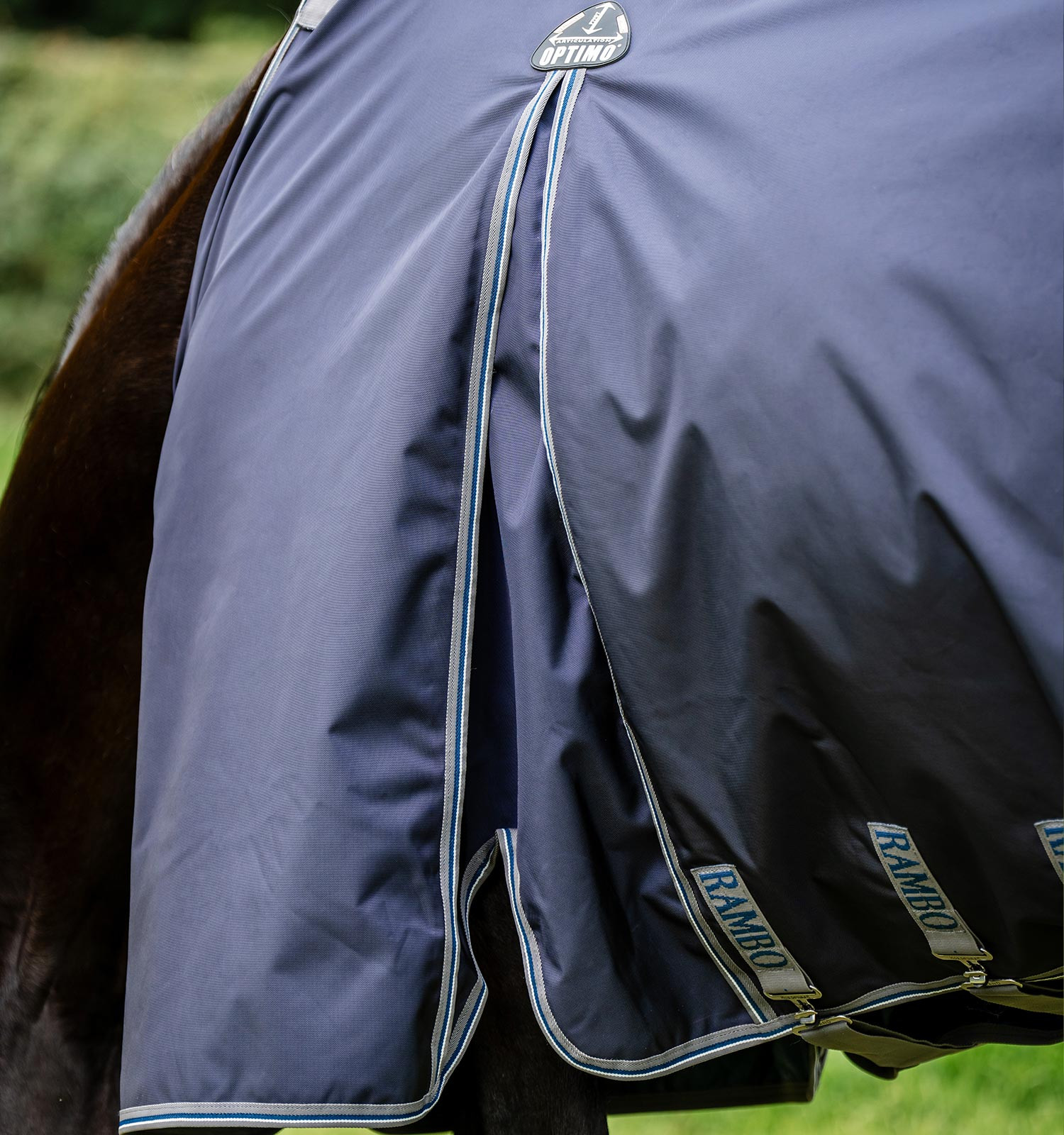 Capa Horseware Rambo® Optimo Turnout 0g 1000D Marinho / tempestade / cinza prateado Azul-marinho