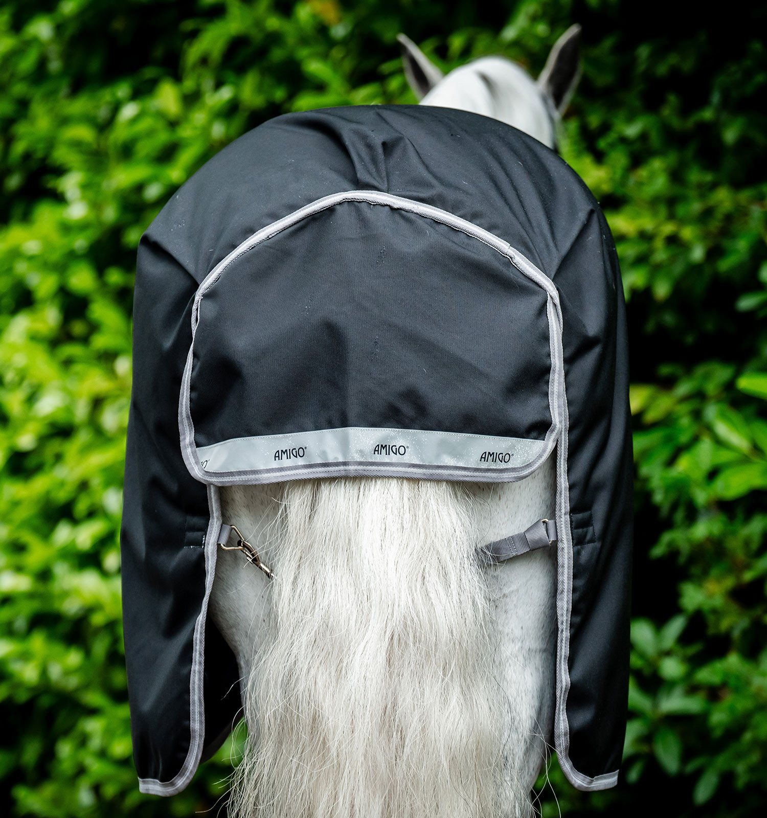 Capa Horseware Amigo® Bravo 12 Plus 400g 1200D Preto / cinza titânio / prata