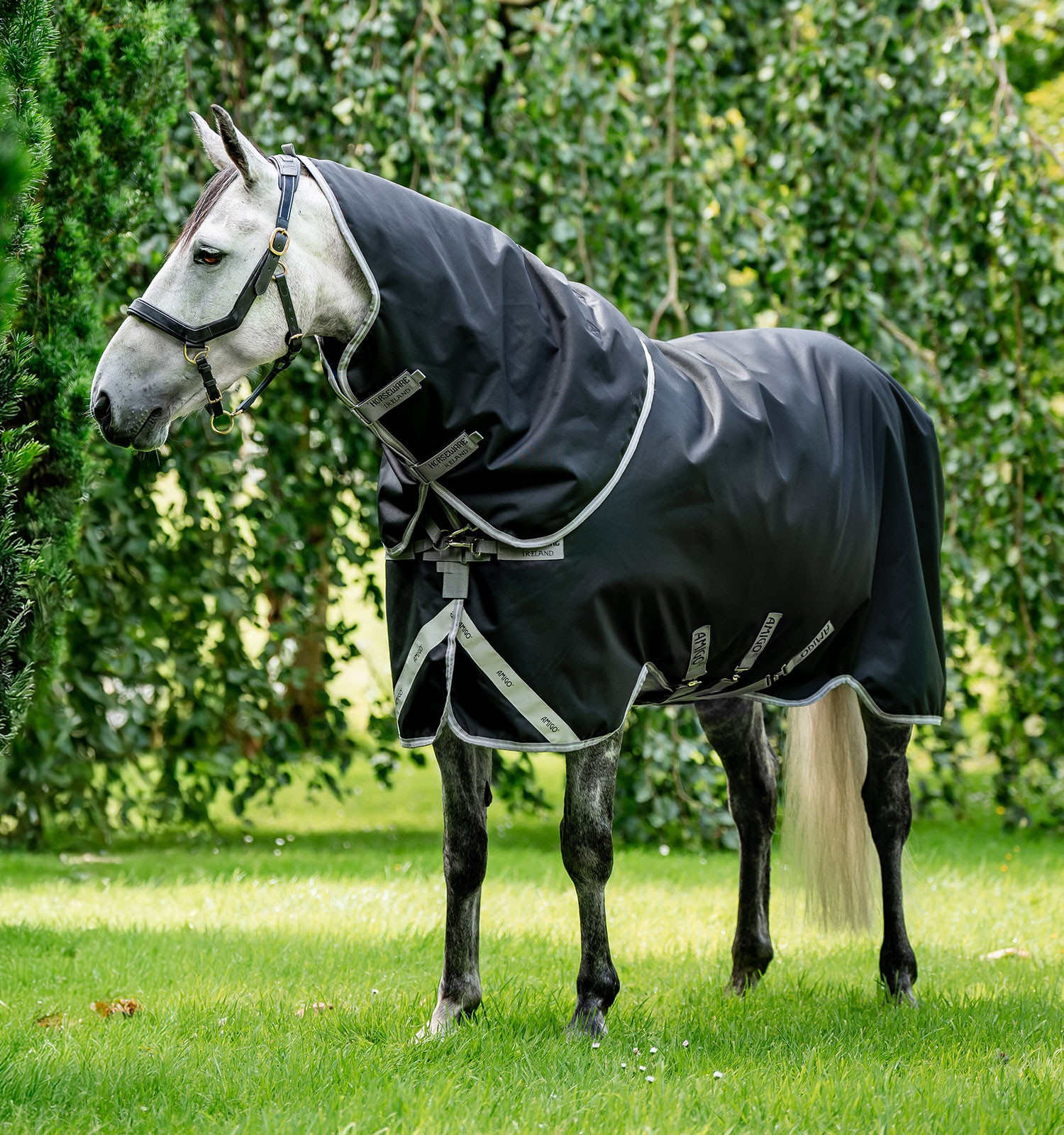 Capa Horseware Amigo® Bravo 12 Plus 250g 1200D Preto Capa Horseware Amigo® Bravo 12 Plus 250g 1200D Preto