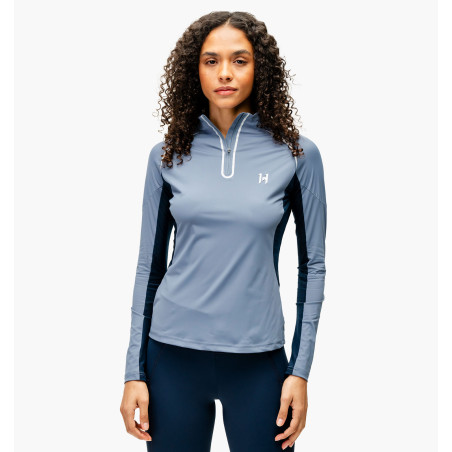 Polo 1/4 zíper Horseware Stamina de mangas compridas