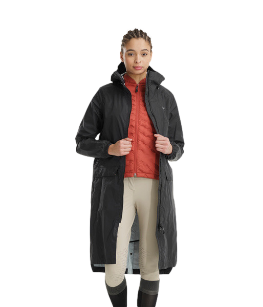 Impermeável longo Raintech Horse Pilot feminino Preto